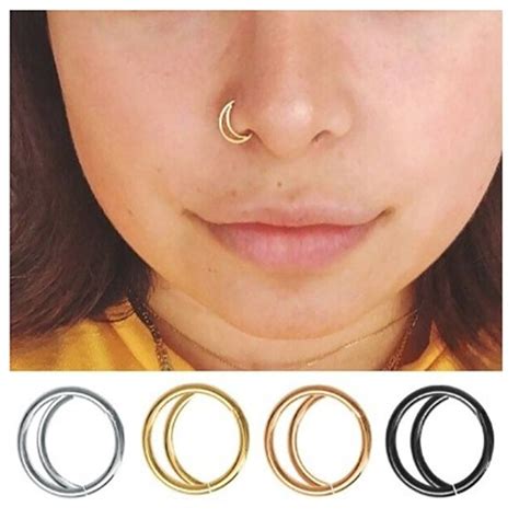 nostril piercing fake|false nose piercing rings.